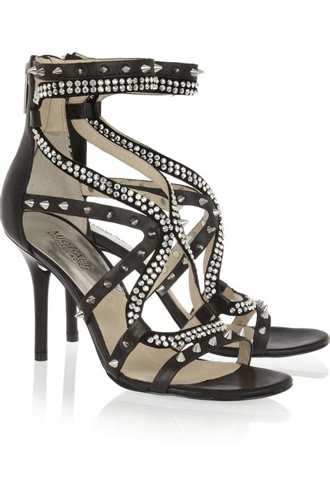 michael kors larissa sandal black|Michael Kors leather sandals.